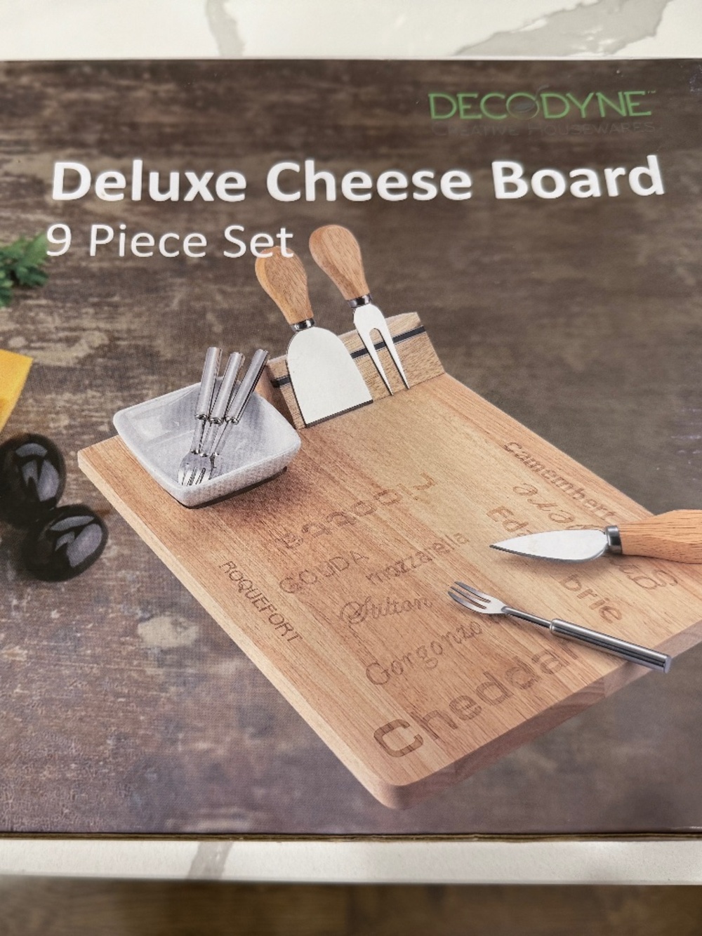 🧀 Decodyne Deluxe Cheese Board 9-Piece Set
